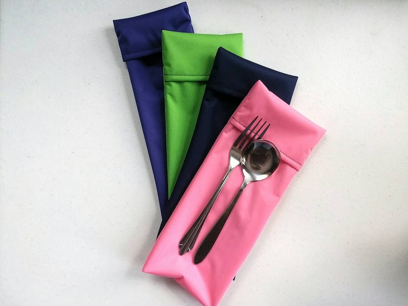 Reusable Flip Cutlery Bags eco friendly, food safe, easy to clean image 1