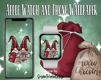Christmas Gnome Apple Watch Face & Phone Wallpaper (Digital Download)