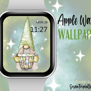 Easter Gnome Wallpaper Watch Face, Spring Easter Gnome Apple Watch Face, Gnome Watch face, Gnome Wallpaper, Wallpapers for Apple Watch Face