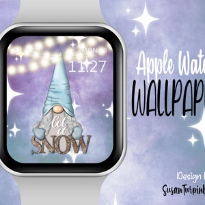 Let it snow Apple Watch Face Wallpaper, Snow Gnome Apple Watch Face, Gnome Watch face, Gnome Wallpaper, Wallpapers for Apple Watch Face