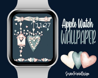 Vintage Hearts Apple Watch Face Wallpaper (Digital Download)