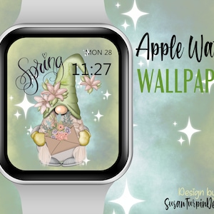 Gnome Wallpaper Spring Watch Face, Spring Easter Gnome Apple Watch Face, Gnome Watch face, Gnome Wallpaper, Wallpapers for Apple Watch Face