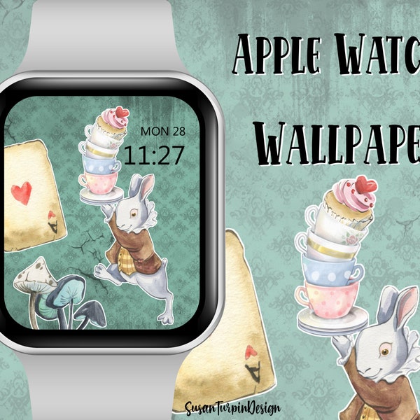 Alice in Wonderland Apple Watch Face, Alice Watch Face, Alice Rabbit wallpaper, Alice Watch Wallpaper