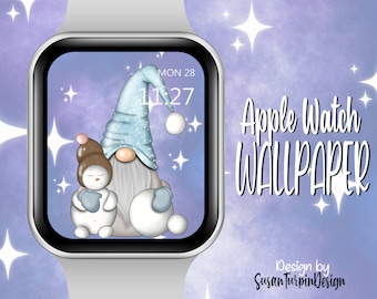 Winter Gnome Apple Watch Face Wallpaper, Apple Watch Face, Winter Watch face, Christmas Gnome Wallpaper, Wallpapers Apple Watch Face