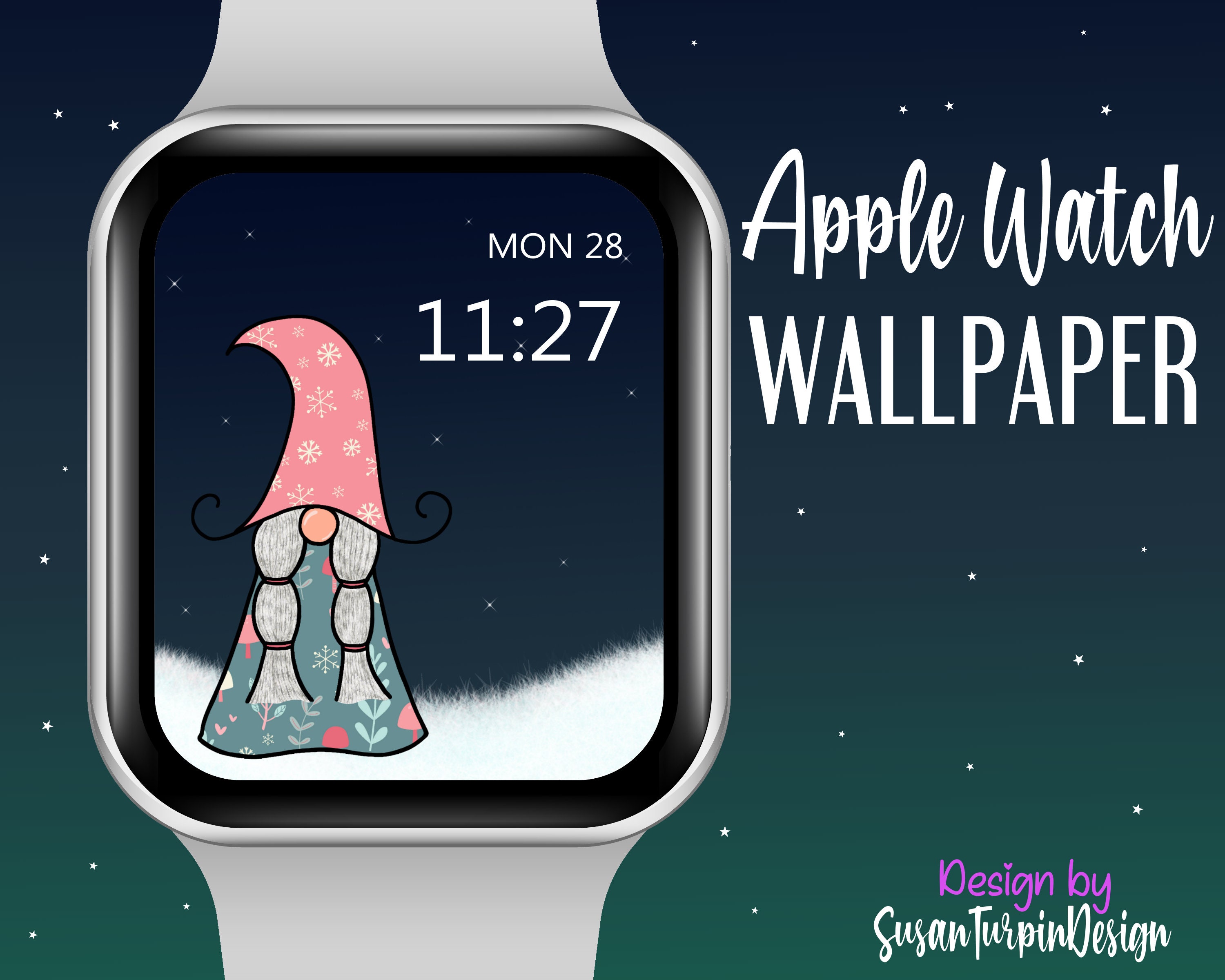 Christmas Gnome Apple Watch Face Wallpaper, Apple Watch Face, Watch face Image, Whimsical Christmas Gnome Wallpaper, Wallpapers Apple Watch