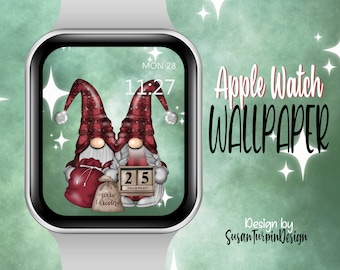 Christmas Gnome Apple Watch Face Wallpaper, Apple Watch Face, Christmas Watch face, Christmas Gnome Wallpaper, Wallpapers Apple Watch Face