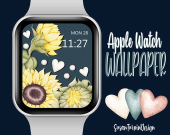 Fondo de pantalla de corazón floral para Apple Watch (descarga digital)