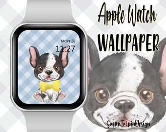 Apple Watch-achtergrond Boston Terrier Puppy (digitale download)