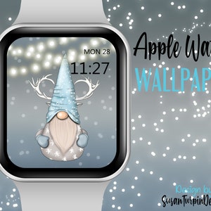 Gnome Antler Apple Wallpaper Watch Face, Winter Gnome Apple Watch Face, Gnome Watch face, Gnome Wallpaper, Wallpapers for Apple Watch Face