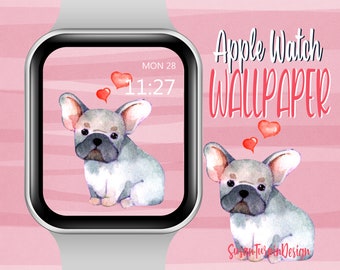 French Bulldog Apple Watch Face Wallpaper, Frenchie Apple Watch Face, Dog Watch face, Apple Wallpaper