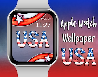 USA Apple Watch Face: Patriotic American Flag Wallpaper (Digital Download)