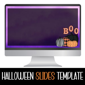 Teacher Google Slides Halloween themed, Halloween Slides, Classroom Slides