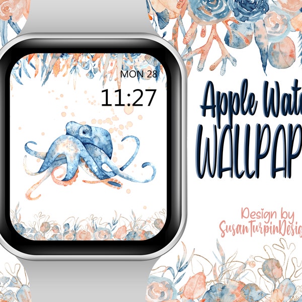 Apple Watch Face Octopus Wallpaper, Ocean Apple Watch Face, Watch face Wallpaper, Wallpapers Apple Watch