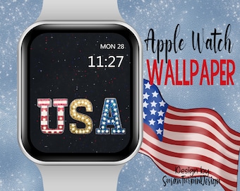 American Flag Apple Watch Wallpaper: 4th of July USA (Digital Download)