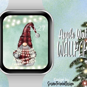 Christmas plaid Gnome Apple Watch Face Wallpaper, Apple Watch Face, Christmas Watch face, Christmas Wallpaper, Wallpapers Apple Watch Face