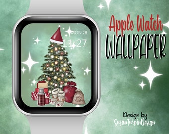 Christmas Tree Apple Watch Face Wallpaper, Apple Watch Face, Christmas Watch face, Christmas Wallpaper, Wallpapers Apple Watch Face