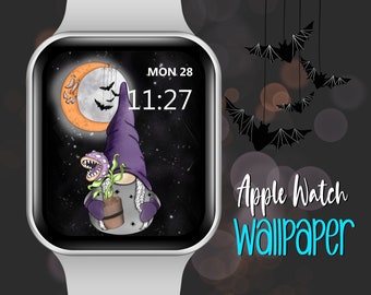 Papier peint Halloween Gnome pour Apple Watch : cadran effrayant (téléchargement numérique)