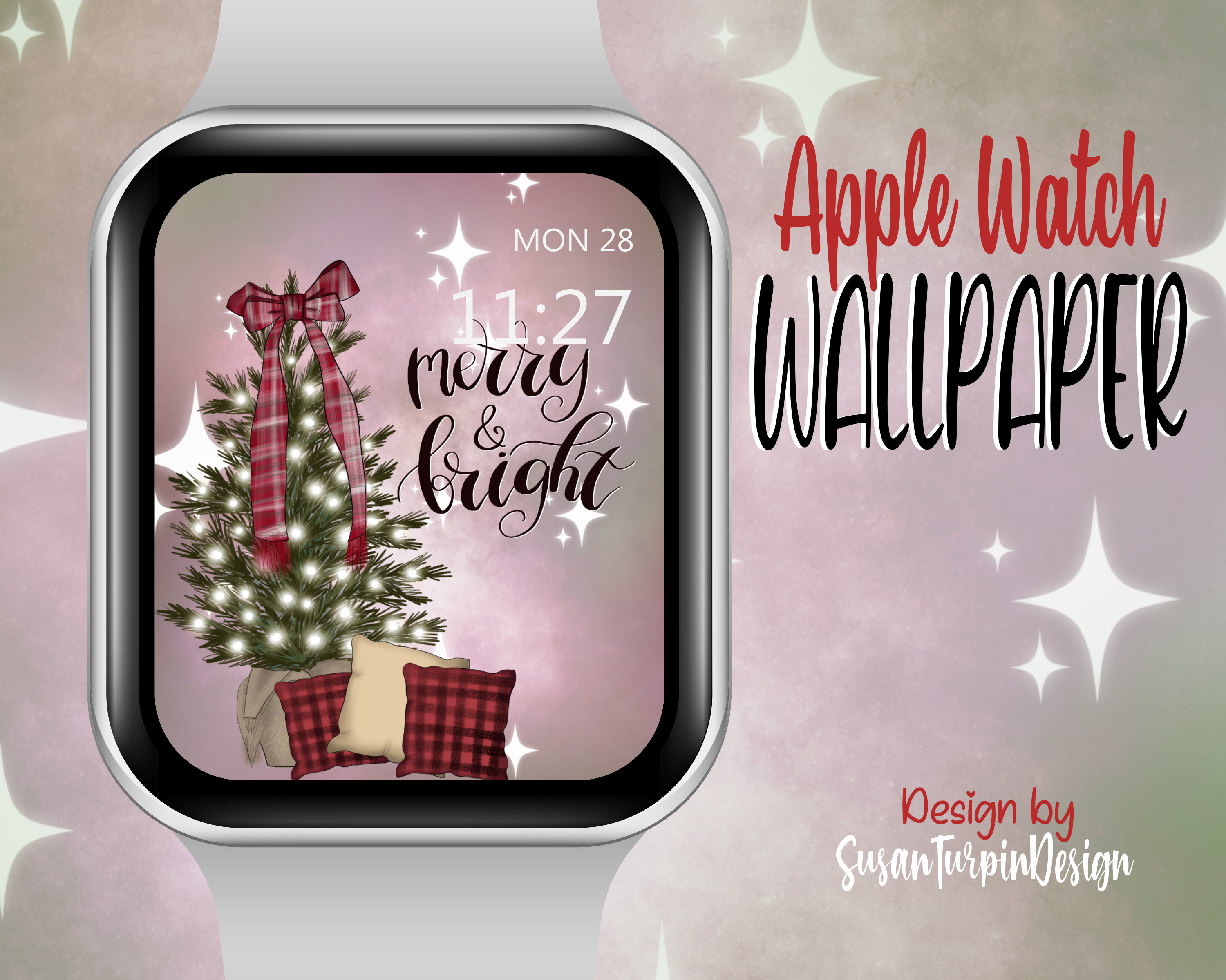 Christmas Tree Apple Watch Wallpaper: Holiday Watch Face (digital