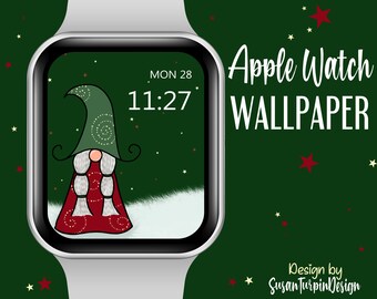 Apple Watch Face Gnome Christmas Wallpaper, Apple Watch Face, Watch face Image, Whimsical Christmas Gnome Wallpaper, Wallpapers Apple Watch
