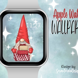 Christmas Apple Watch Face Wallpaper, Apple Watch Face, Christmas Watch face, Christmas Gnome Wallpaper, Wallpapers Apple Watch Face