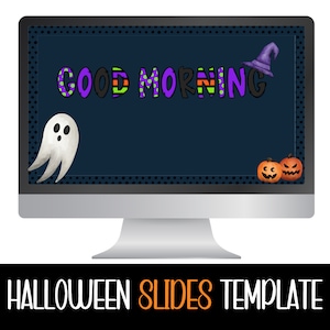 Ghost Halloween Google Slides themed, Halloween Slides for classroom, Classroom Slides