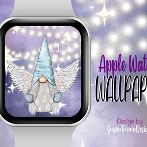 Angel Gnome Apple Wallpaper Watch Face, Winter Gnome Apple Watch Face, Gnome Watch face, Gnome Wallpaper, Wallpaper for Apple Watch