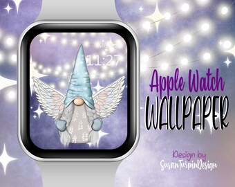 Angel Gnome Apple Wallpaper Watch Face, Winter Gnome Apple Watch Face, Gnome Watch face, Gnome Wallpaper, Wallpaper for Apple Watch