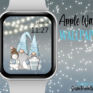 Gnome Winter Watch Face Wallpaper, Snow Gnome Apple Watch Face, Gnome Watch face, Gnome Wallpaper, Wallpapers for Apple Watch Face