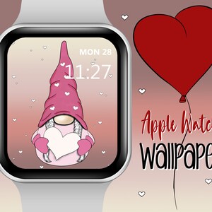 Valentine Heart Gnome Watch Face Wallpaper, Love Gnome Apple Watch Face, Gnome Watch face, Love Wallpaper, Wallpapers for Apple Watch Face