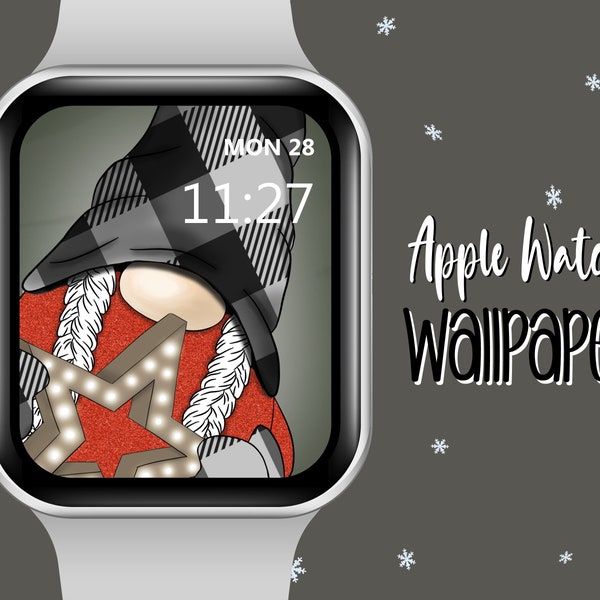 Jultomte Apple Watch-bakgrund (digital nedladdning)