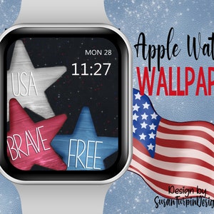 USA Apple Watch Face Wallpaper, Brave, Free, 4th of July, Independence Day, Patriotic Wallpaper, USA Wallpapers for Apple Watch Face