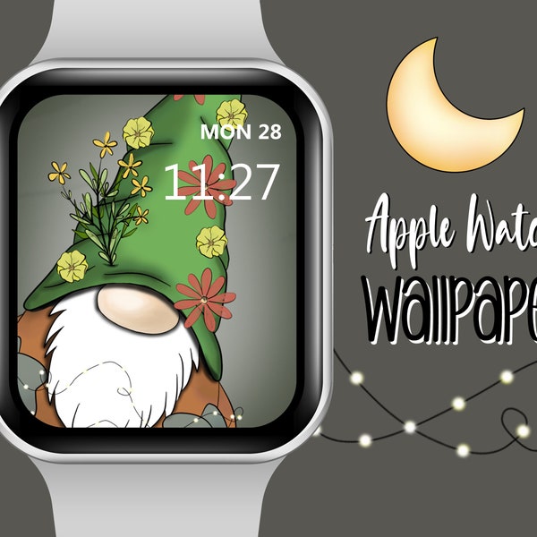 Apple Watch-bakgrund med skogstomte: Hösturtavla (digital nedladdning)