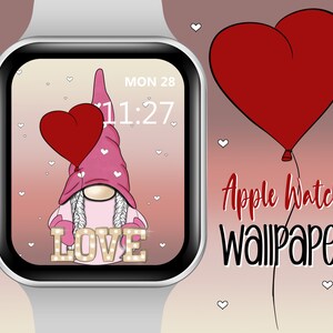 Valentine Gnome Watch Face Wallpaper, Love Gnome Apple Watch Face, Gnome Watch face, Love Wallpaper, Wallpapers for Apple Watch Face