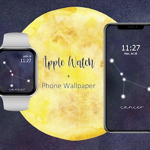 Krebs Apple Watch Gesicht und Handy Tapete, Sternbild Krebs Apple Watch Gesicht, Uhr Gesicht Bild, Sternzeichen Tapete