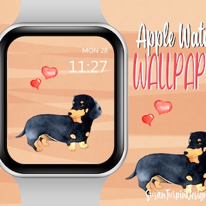 Dachshund Dog Apple Watch Face Wallpaper, Dachshund Apple Watch Face, Dog Watch face, Apple Wallpaper