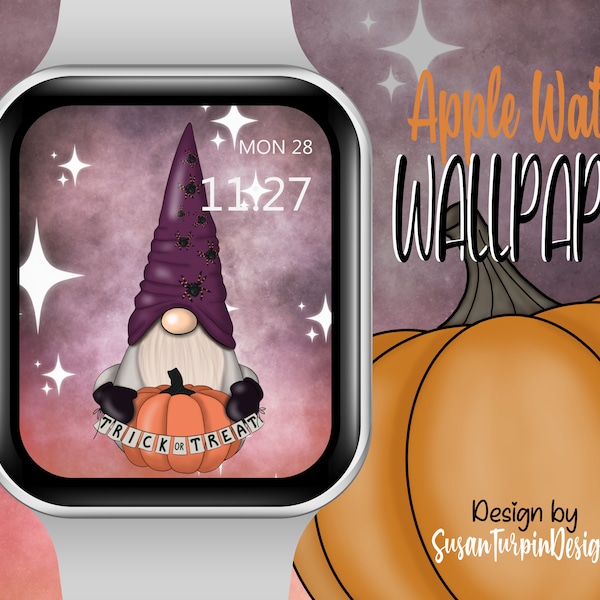 Gnome Halloween Watch Face Wallpaper, Apple Watch Face, Watch face Image, Gnome Apple Wallpaper, Wallpapers Apple Watch Face