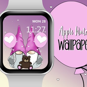 Valentine Gnomes Watch Face Wallpaper, Love Gnomes Apple Watch Face, Gnome Watch face, Love Wallpaper, Wallpapers for Apple Watch Face