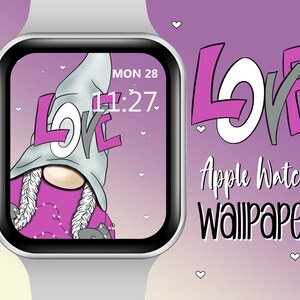 Valentine Heart Gnome Watch Face Wallpaper, Love Gnome Apple Watch Face, Gnome Watch face, Love Wallpaper, Wallpapers for Apple Watch Face