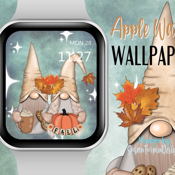 Fall Gnome Apple Watch Face Wallpaper, Apple Watch Face, Watch face Image, Fall Wallpaper, Thanksgiving Wallpapers for Apple Watch Face