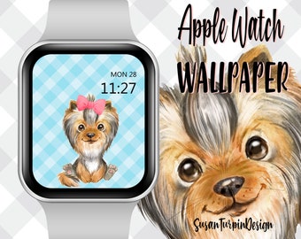 Fondo de pantalla de cachorro Yorkie para Apple Watch (descarga digital)