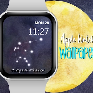 Aquarius Apple Watch Face Wallpaper, Constellation Apple Watch Face, Watch Face Image, Sternzeichen Tapete