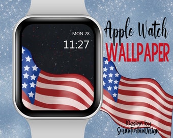 American Flag Apple Watch Wallpaper: 4th of July Patriotic Design (Digital Download)