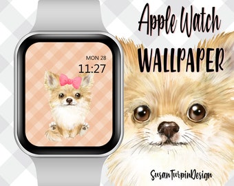 Fondo de pantalla de cachorro de Pomerania para Apple Watch (descarga digital)