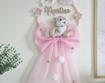 Fiocco nascita dolce coniglietta personalizzabile con nome