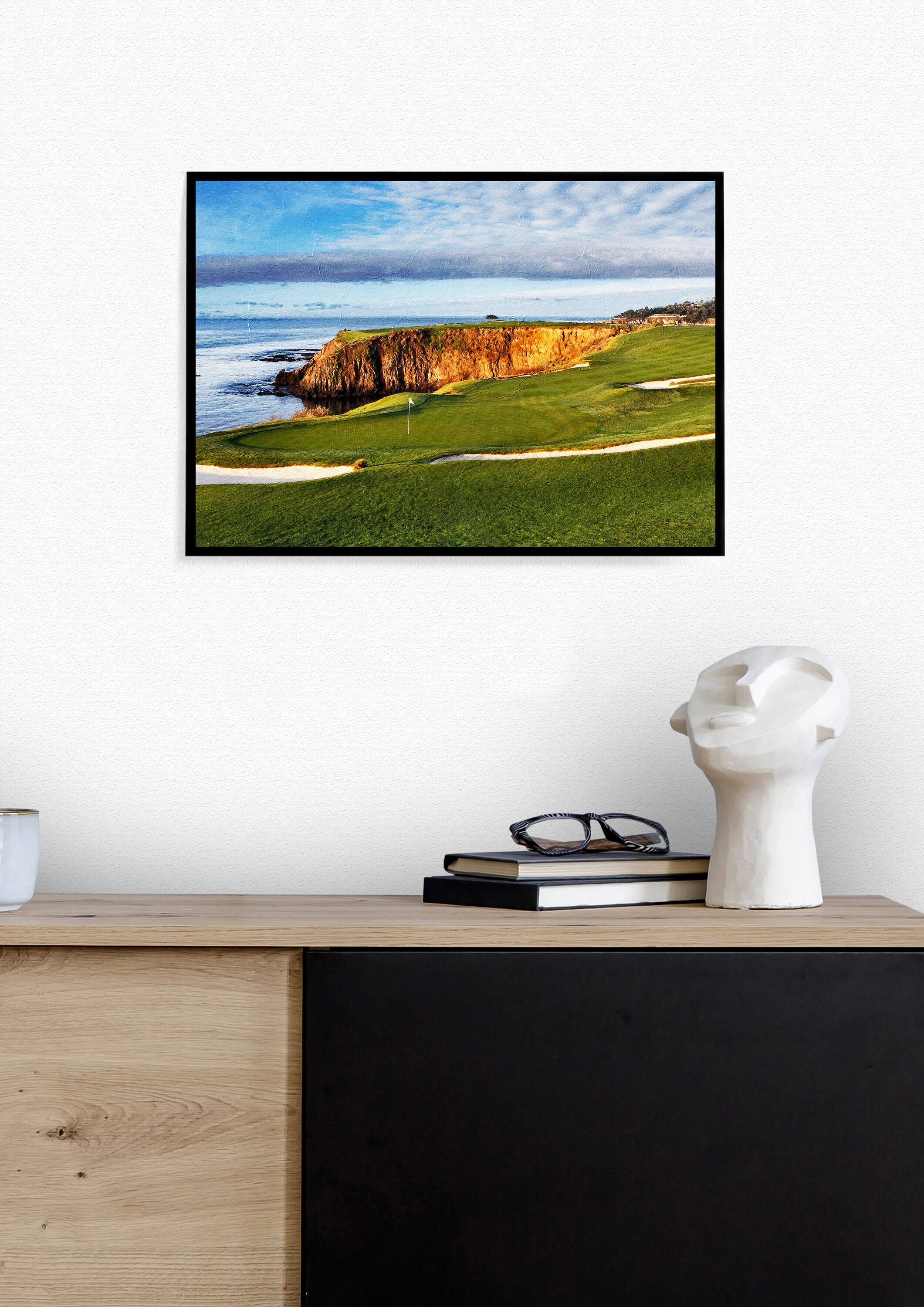Pebble Beach Art Print Golf Course Print Golf Course Map Etsy