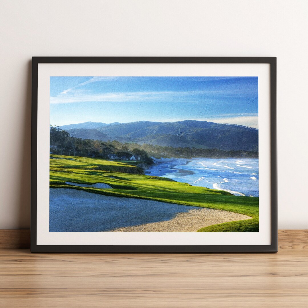 Pebble Beach Art Print Golf Course Print Golf Course Map Etsy