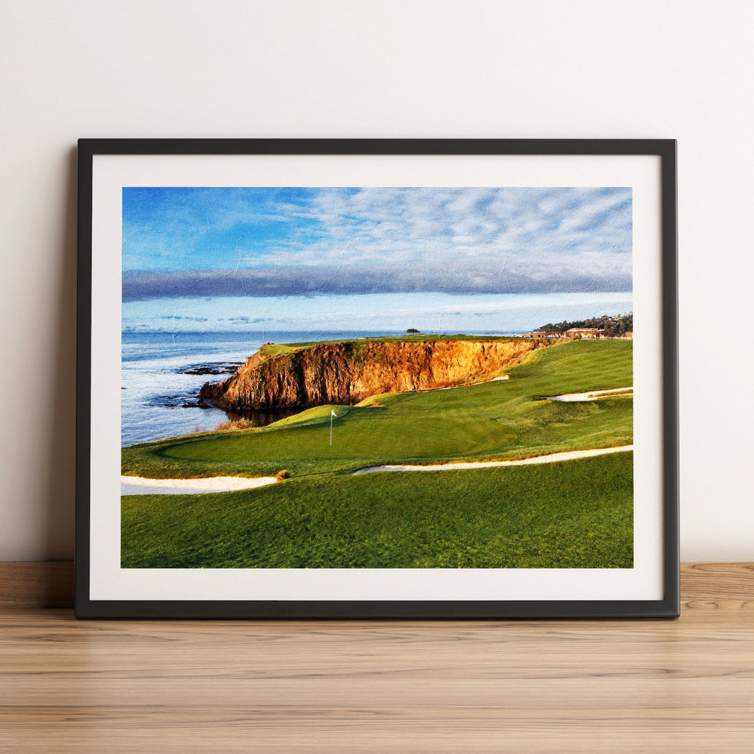 Pebble Beach Art Print Golf Course Print Golf Course Map Etsy