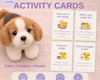 Puppy Activity Cards for Kids, Printable Pet Care Game, Screen Free Play, Calm Quiet Time Activities, Montessori Inspired Learning