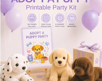 Adopt a Puppy Party Printable Birthday Party Kit | Puppy Adoption Activity | Kids Party Game | Puppy Party Printables | Instant Download