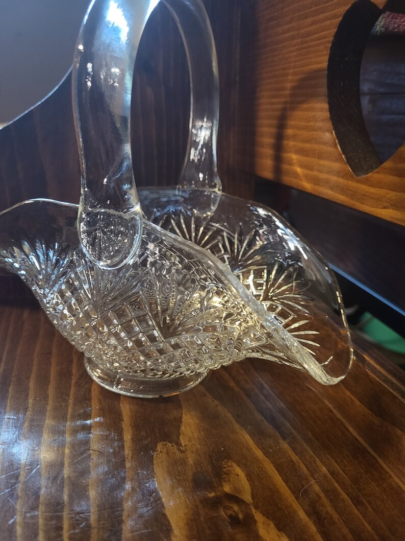 Vintage Glass Brides Basket Etsy